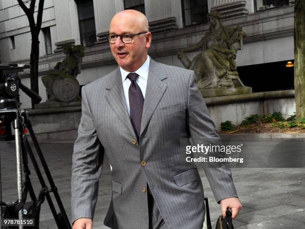 Louis Ciminelli, chairman and chief executive officer of LPCiminelli Inc., arrives at federal court in New York, U.S., on Tuesday, June 19, 2018....