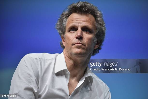 Publicis Groupe Arthur Sadoun speaks during the 'Marcel. One Year Later: AI, Creativity and the Future of Our Industry' session at the Cannes Lions...