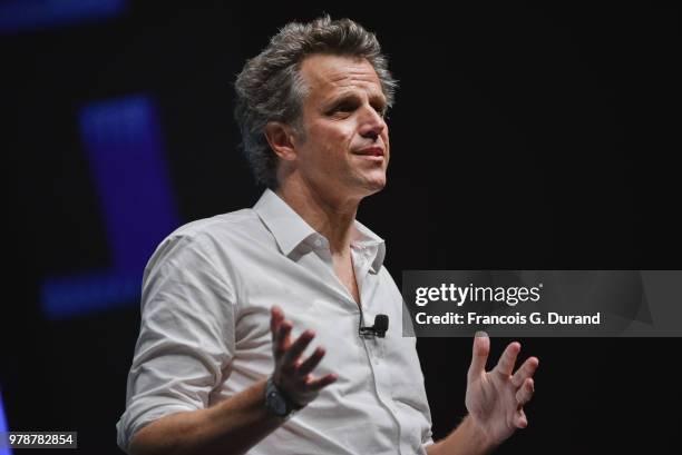 Publicis Groupe Arthur Sadoun speaks during the 'Marcel. One Year Later: AI, Creativity and the Future of Our Industry' session at the Cannes Lions...