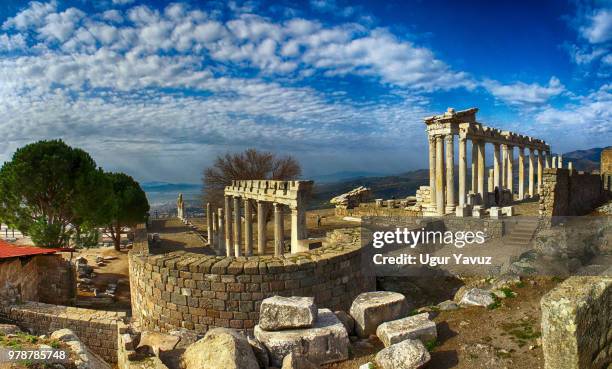 the ancient city of pergamon... - pergamon stock-fotos und bilder