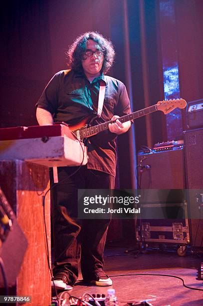 James McNew of Yo La Tengo performs on stage at Sala Apolo on March 19, 2010 in Barcelona, Spain.