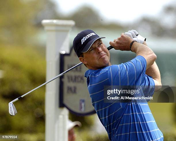 Bob Tway tees off during third-round play at the PGA Tour's Players Championship March 27, 2004.