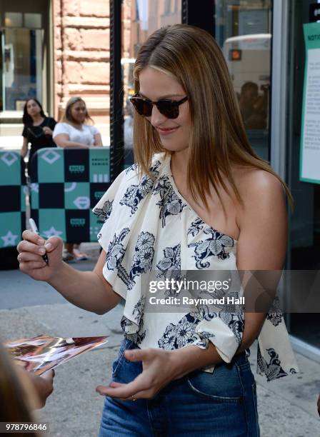 Actress Melissa Benoist is seen in soho on June 19, 2018 in New York City.