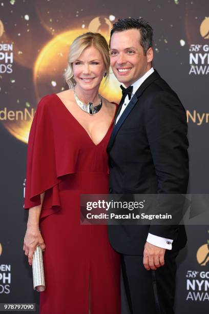 Katherine Kelly Lang and Dominique Zoida attend the closing ceremony and Golden Nymph awards of the 58th Monte Carlo TV Festival on June 19, 2018 in...