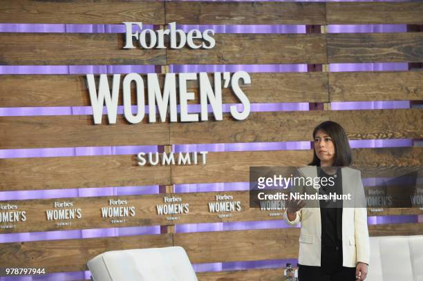 Founder & Chief Executive Officer, Pipeline Angels Natalia Oberti Noguera speaks onstage during Changemaker Spotlight at the 2018 Forbes Women's...