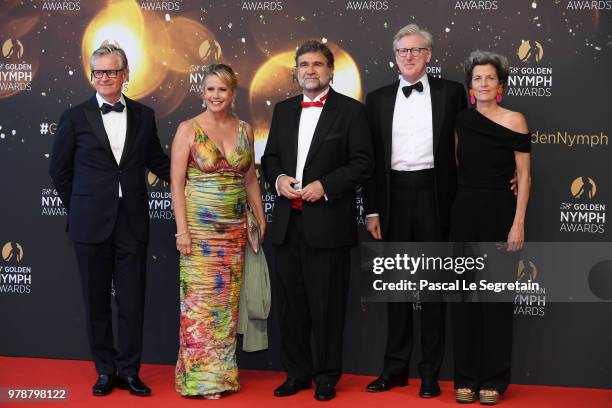 Susan Ormiston,Ulysse Gosset,Theo Koll and Franziska Koll attends the closing ceremony and Golden Nymph awards of the 58th Monte Carlo TV Festival on...