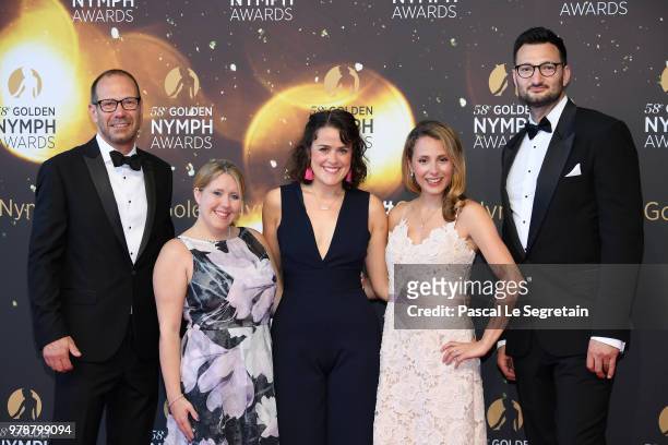 Thomas Moore, Katherine Child,Victoria Sebrook,Helen-Ann Smith and Christopher Pearson attend the closing ceremony and Golden Nymph awards of the...