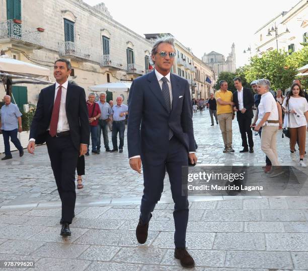 Head coach of Italy Roberto Mancini and Alessandro Costacurta during FIGC 120 Years Exhibition on June 19, 2018 in Matera, Italy.