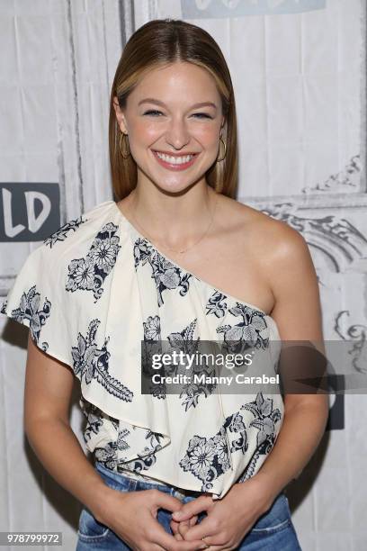 Melissa Benoist attends Build Series to discuss her Broadway debut in the musical "Beautiful" at Build Studio on June 19, 2018 in New York City.