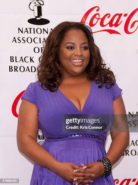 Sherri Sheppard poses for photographers during the 26th NABOB Annual Communications Awards Dinner at the Omni Shoreham Hotel on March 19, 2010 in...