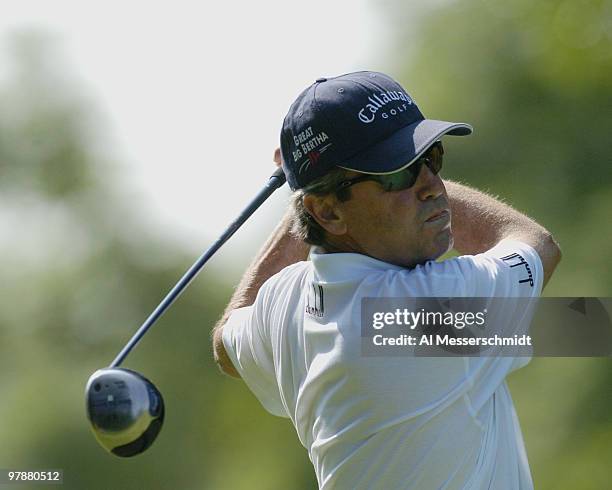 Mark McNulty competes in the second round at Bellerive Country Club, site of the 25th U. S. Senior Open, St. Louis, Missouri.