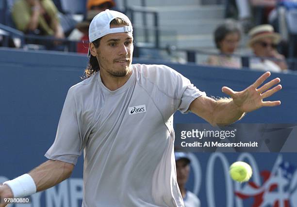 Tommy Haas loses to Lleyton Hewitt in the quarter finals of the men's singles September 9, 2004 at the 2004 US Open in New York.