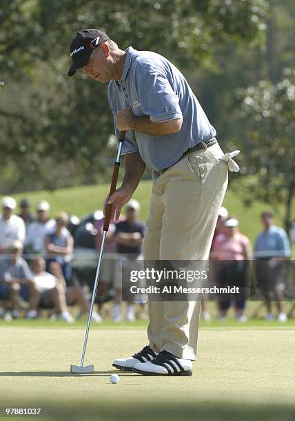 Tom Lehman plays the Magnolia course at Walt Disney World Resort during final-round competition at the Funai Classic, October 24, 2004.