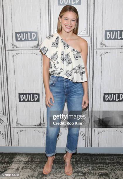 Melissa Benoist visits the Build Series at Build Studio on June 19, 2018 in New York City.