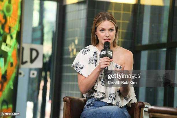 Melissa Benoist visits the Build Series at Build Studio on June 19, 2018 in New York City.