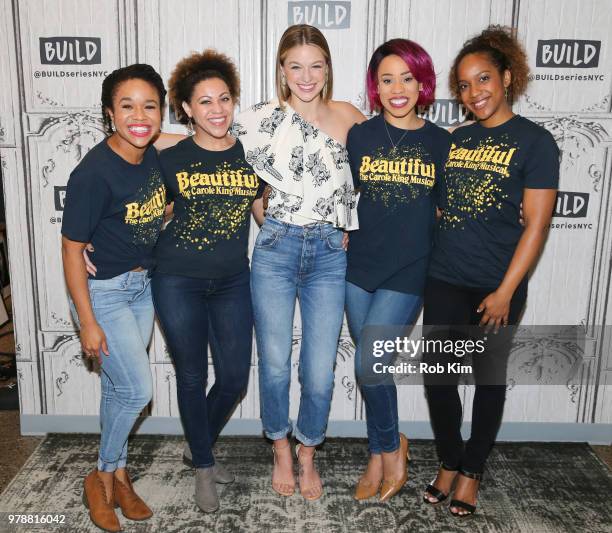 Gabrielle Elisabeth, Kris Roberts, Melissa Benoist, Salisha Thomas and Yasmeen Solman visit the Build Series at Build Studio on June 19, 2018 in New...