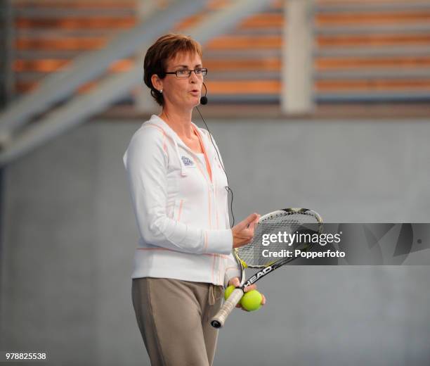 Judy Murray, the LTA's Talent and Performance Manager, speaking at the LTA National Coaches' Conference at the National Tennis Centre in London,...