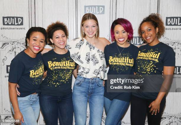 Gabrielle Elisabeth, Kris Roberts, Melissa Benoist, Salisha Thomas and Yasmeen Solman visit the Build Series at Build Studio on June 19, 2018 in New...