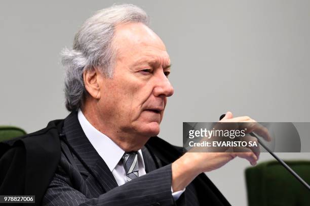 Brazilian Supreme Court judge Ricardo Lewandowski attends the trial of senator and Workers' Party president Gleisi Hoffmann for corruption and money...