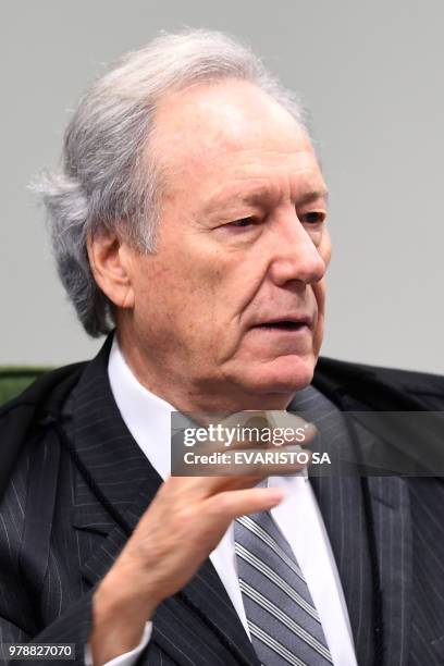 Brazilian Supreme Court judge Ricardo Lewandowski attends the trial of senator and Workers' Party president Gleisi Hoffmann for corruption and money...