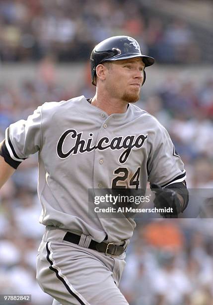 Chicago White Sox third baseman Joe Crede bats against the Baltimore Orioles July 29, 2006 in Baltimore.