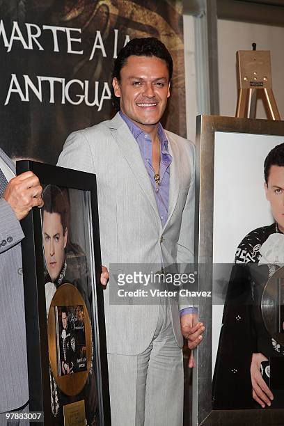 Singer Pedro Fernandez promotes his new album ''Amarte A La Antigua'' at the W Hotel Mexico City on March 18, 2010 in Mexico City, Mexico.