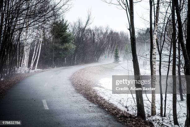 fredericton in the fog - fredericton stock pictures, royalty-free photos & images