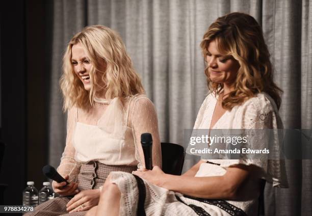 Actresses Maddie Hasson and Missi Pyle attend the SAG-AFTRA Foundation Conversations screening of "Impulse" at the SAG-AFTRA Foundation Screening...