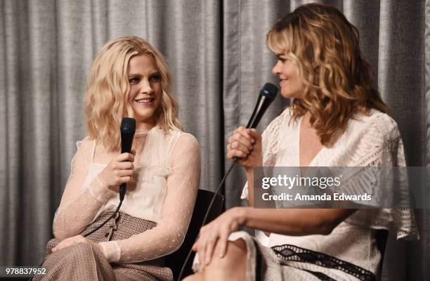 Actresses Maddie Hasson and Missi Pyle attend the SAG-AFTRA Foundation Conversations screening of "Impulse" at the SAG-AFTRA Foundation Screening...