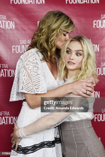 Actresses Missi Pyle and Maddie Hasson attend the SAG-AFTRA Foundation Conversations screening of "Impulse" at the SAG-AFTRA Foundation Screening...