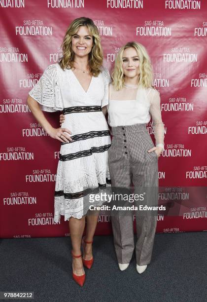 Actresses Missi Pyle and Maddie Hasson attend the SAG-AFTRA Foundation Conversations screening of "Impulse" at the SAG-AFTRA Foundation Screening...