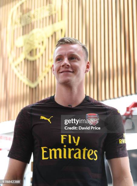 Arsenal new signing Bernd Leno at London Colney on June 19, 2018 in St Albans, England.