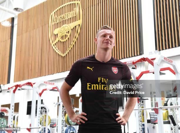 Arsenal new signing Bernd Leno at London Colney on June 19, 2018 in St Albans, England.