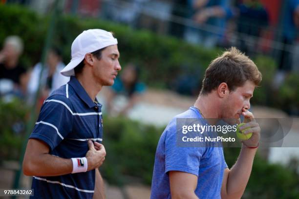 Facundo Bagnis and Ariel Behar during match between Facundo Bagnis /Ariel Behar and Andrea Arnaboldi/Daniele Bracciali during day 4 at the...