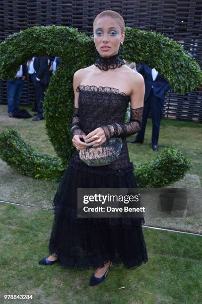 Adwoa Aboah attends the annual summer party in partnership with Chanel at The Serpentine Pavilion on June 19, 2018 in London, England.