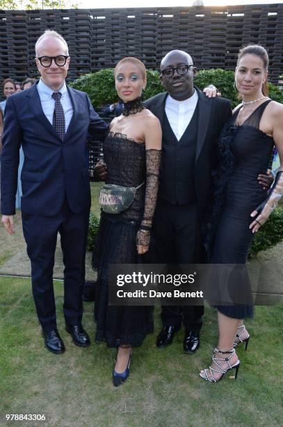 Hans Ulrich Obrist, Adwoa Aboah, Edward Enninful and Yana Peel attend the annual summer party in partnership with Chanel at The Serpentine Pavilion...