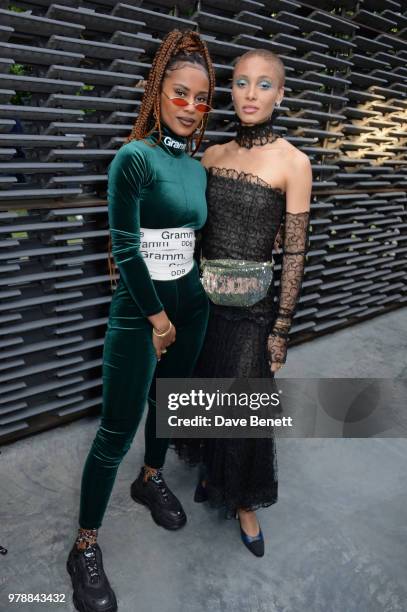 And Adwoa Aboah attend the annual summer party in partnership with Chanel at The Serpentine Pavilion on June 19, 2018 in London, England.