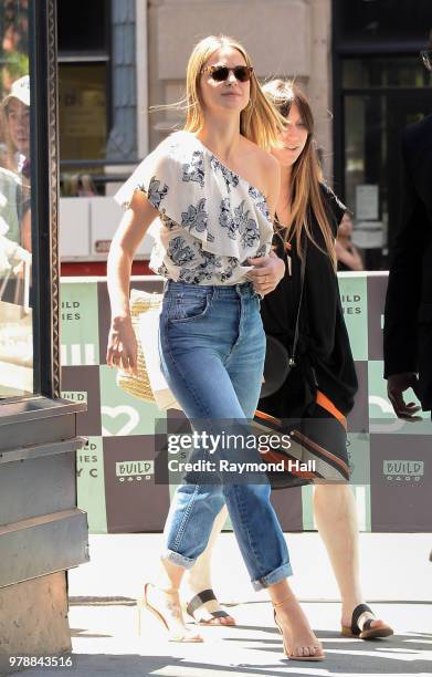Melissa Benoist is seen walking in soho on June 19, 2018 in New York City.