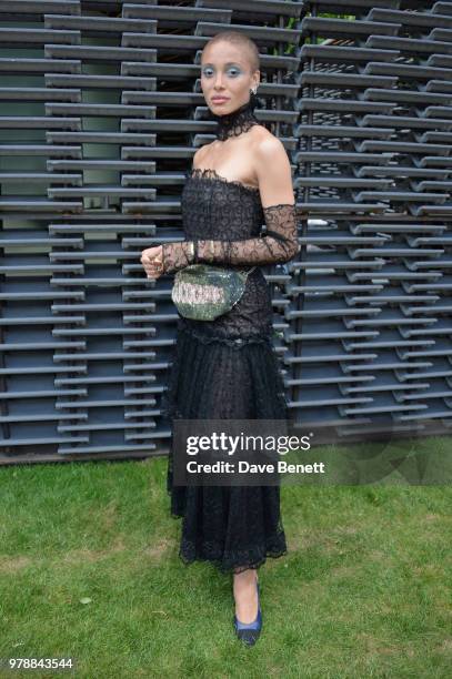 Adwoa Aboah attends the annual summer party in partnership with Chanel at The Serpentine Pavilion on June 19, 2018 in London, England.