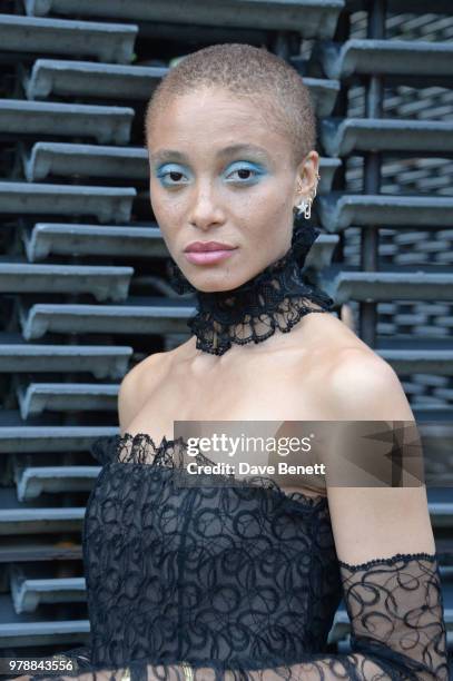 Adwoa Aboah attends the annual summer party in partnership with Chanel at The Serpentine Pavilion on June 19, 2018 in London, England.