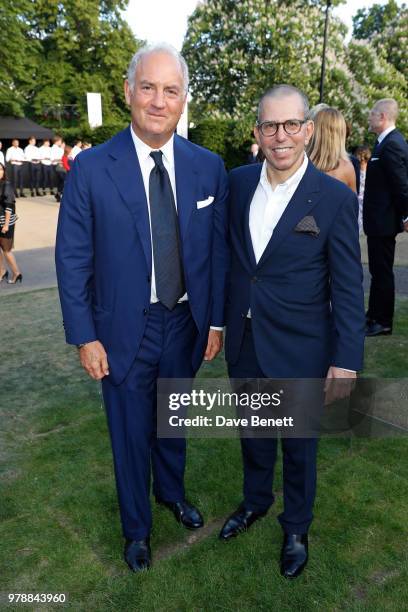 Charles Finch and Jonathan Newhouse attend the annual summer party in partnership with Chanel at The Serpentine Pavilion on June 19, 2018 in London,...