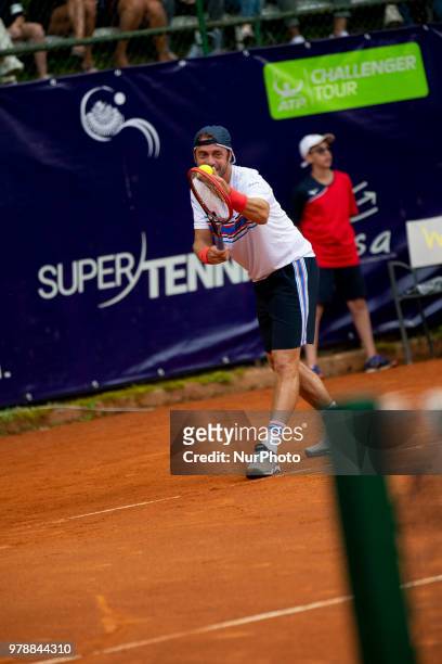 Paolo Lorenzi during match between Carlos Boluda-Purkiss and Paolo Lorenzi during day 4 at the Internazionali di Tennis Città dell'Aquila in...