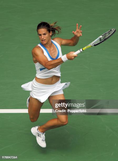 Amelie Mauresmo of France enroute to losing her 3rd round match on Day 7 of the Australian Open at Melbourne Park on January 21, 2007.