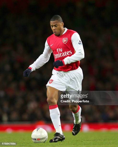 Julio Baptista of Arsenal in action during the FA Cup 4th Round match between Arsenal and Bolton Wanderers at Emirates Stadium in London on January...