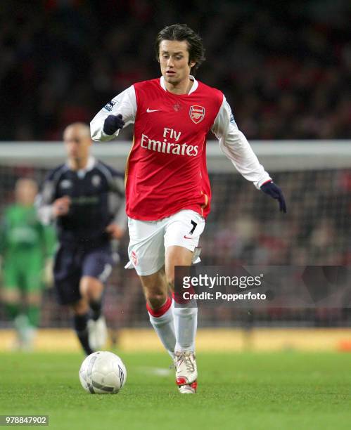 Tomas Rosicky of Arsenal in action during the FA Cup 4th Round match between Arsenal and Bolton Wanderers at Emirates Stadium in London on January...