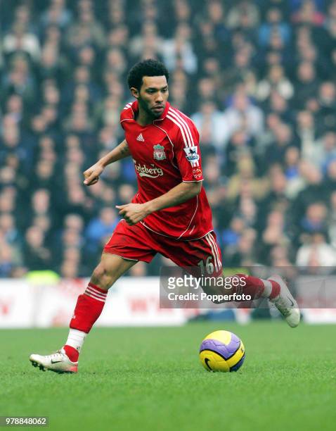 Jermaine Pennant of Liverpool in action during the Barclays Premiership match between Liverpool and Everton at Anfield in Liverpool on February 3,...