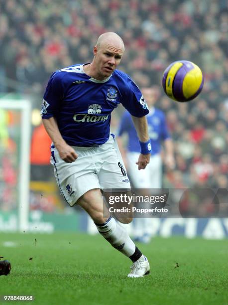 Andy Johnson of Everton in action during the Barclays Premiership match between Liverpool and Everton at Anfield in Liverpool on February 3, 2007....