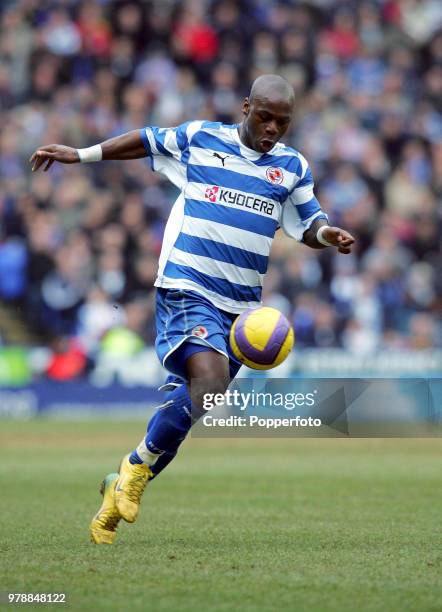 Leroy Lita of Reading in action during the Barclays Premiership match between Reading and Aston Villa at the Madejski Stadium in Reading on February...