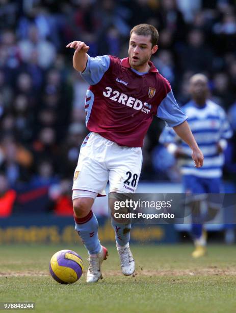 Shaun Maloney of Aston Villa in action during the Barclays Premiership match between Reading and Aston Villa at the Madejski Stadium in Reading on...