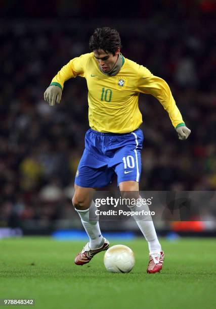Kaka of Brazil in action during the International friendly between Brazil and Portugal at the Emirates Stadium in London on February 6, 2006....